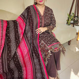 Embroidered Khadar 3 piece