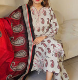 3 Piece Khaddar Embroidered