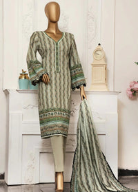 3 Piece Printed Khadar Stitched Suit