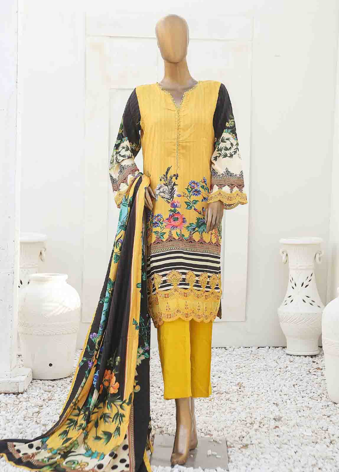 Linen Embroidered Stitched Suit