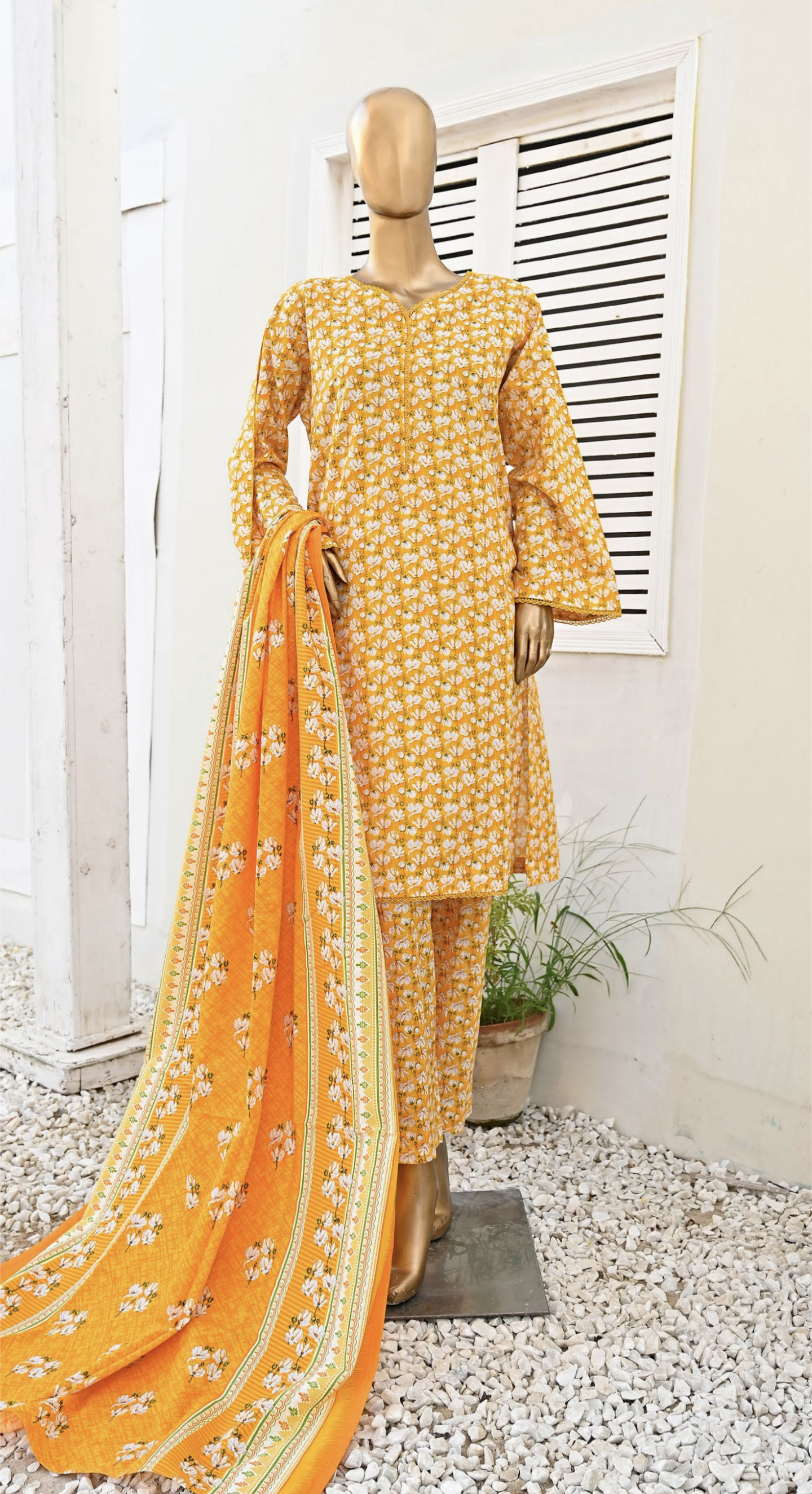 PRINTED KHADAR 3PC READYMADE