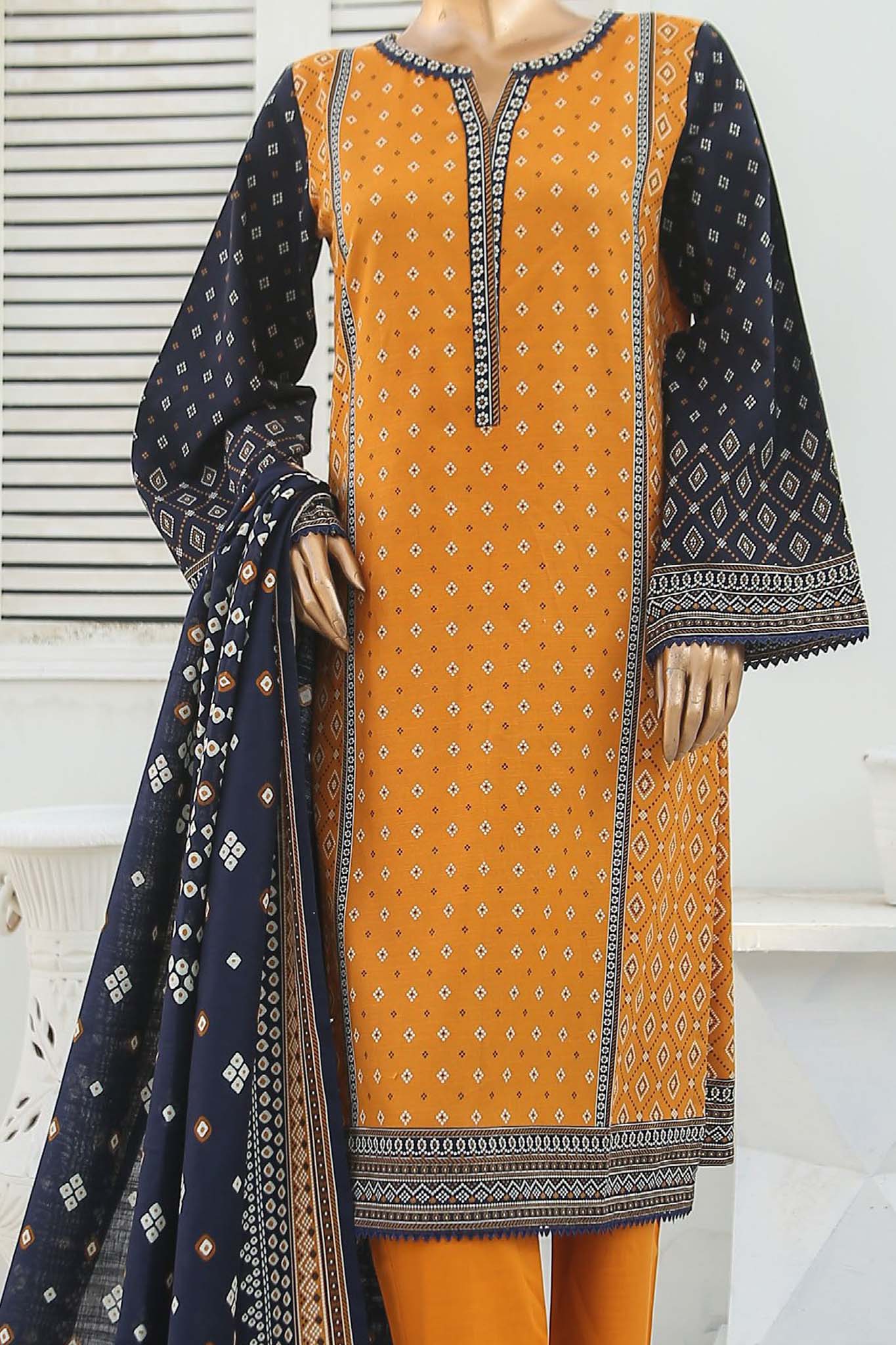 Printed khadar 3 piece