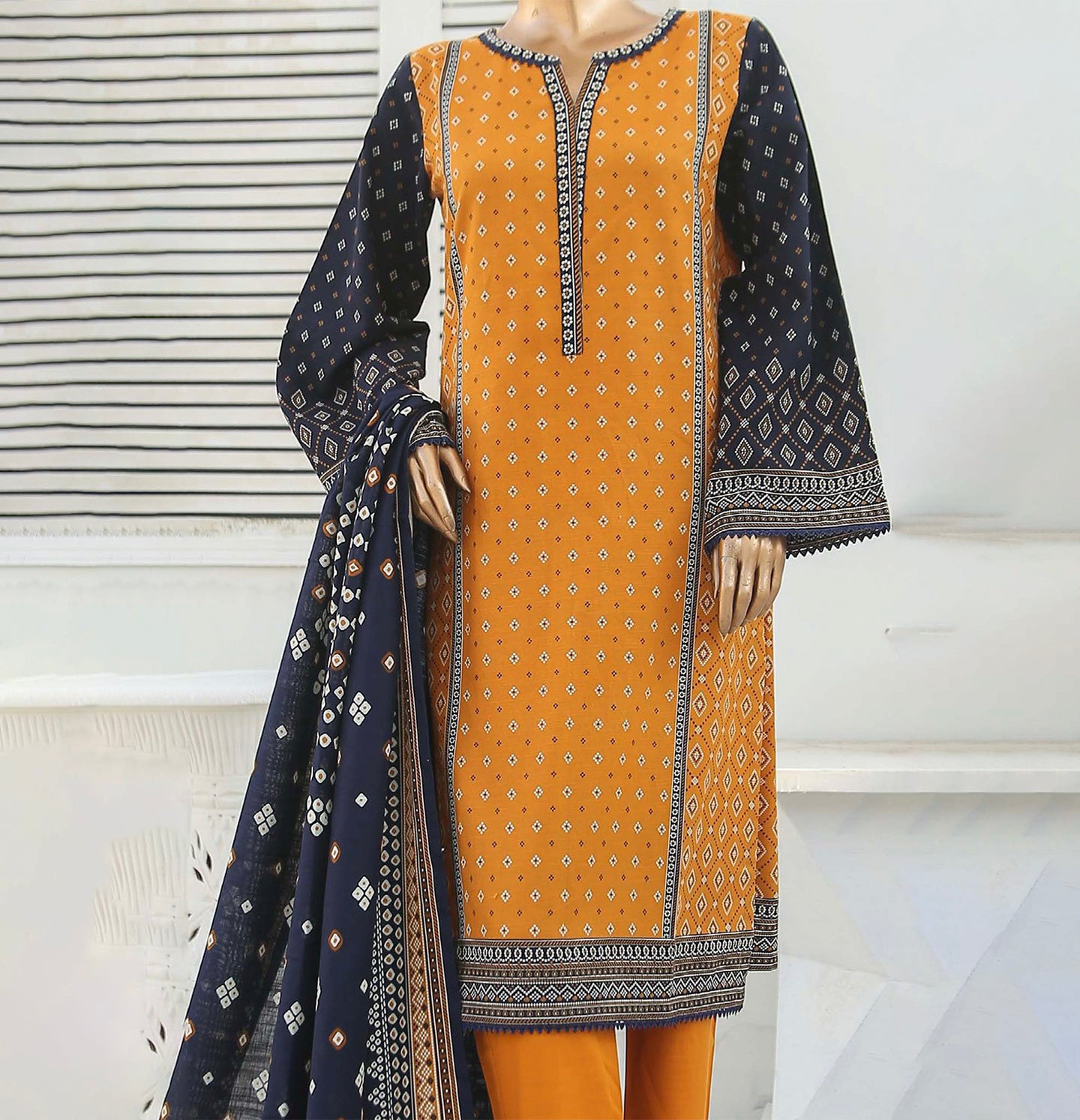 Printed khadar 3 piece