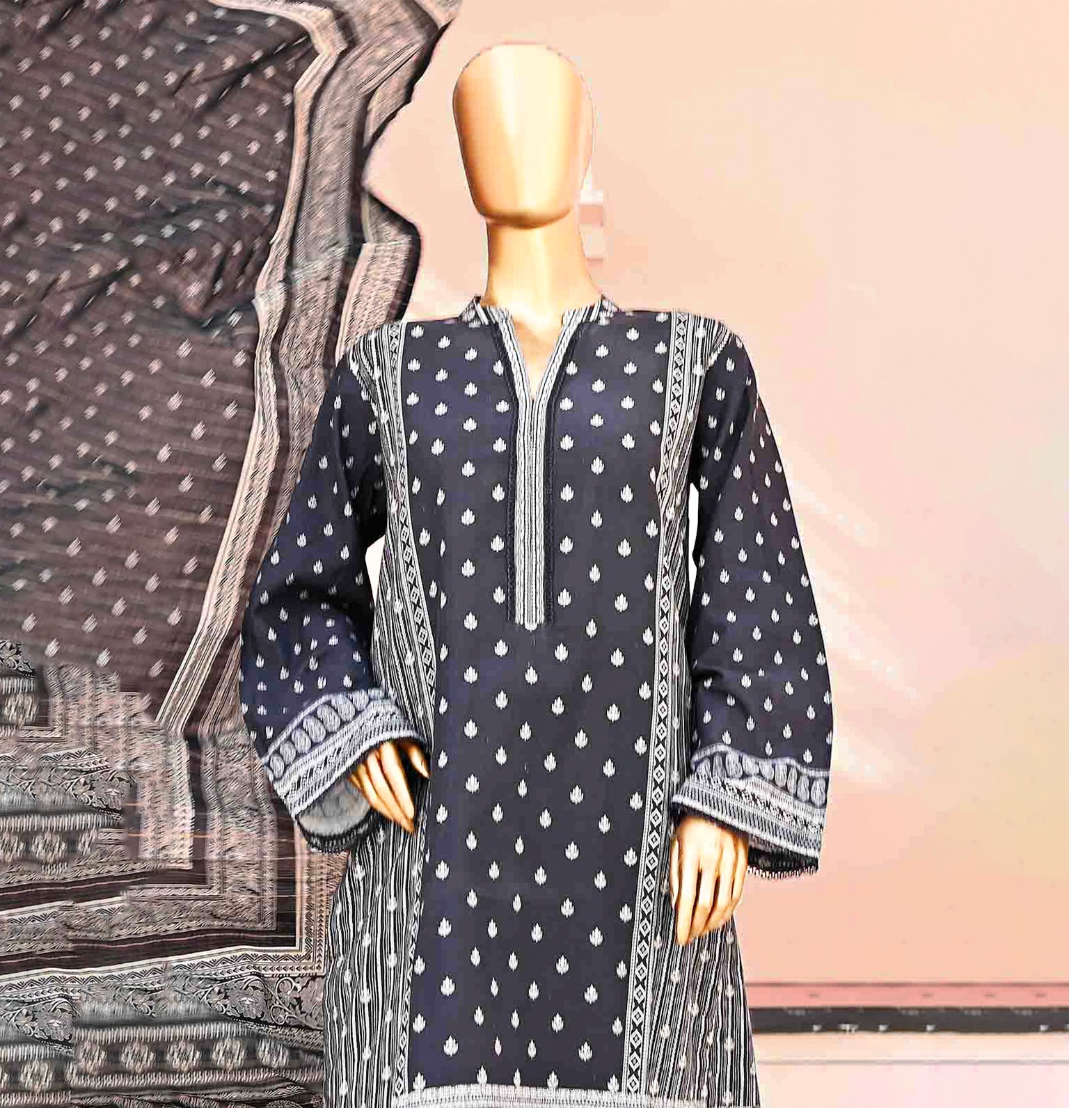 PRINTED KHADAR 3PC READYMADE